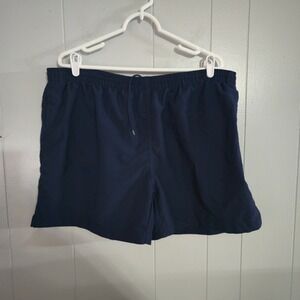 DBX Swim Trunks Mens Large Navy Blue‎ Mesh Lined Drawstring Back Pocket